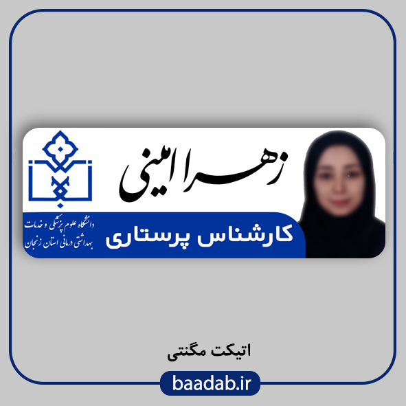 اتیکت پرستاری مگنتی کد n-۰۴