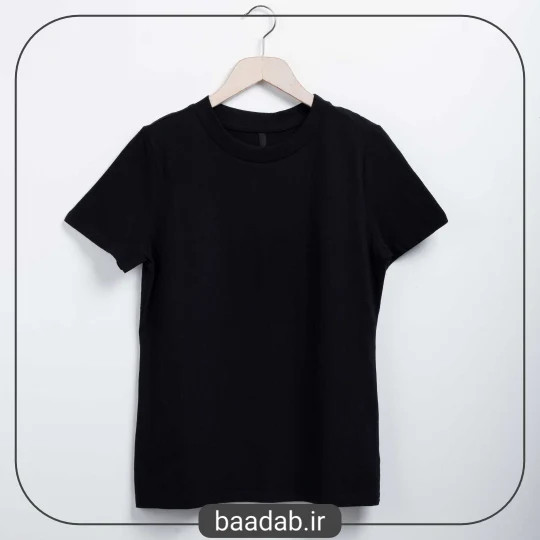 تیشرت یقه گرد آستین کوتاه پنبه مشکی