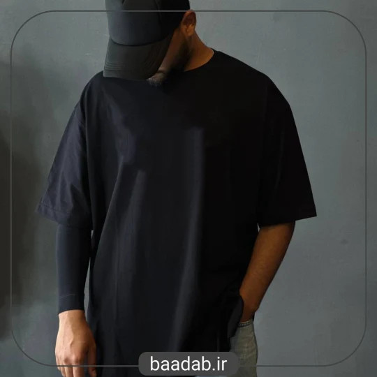 تیشرت یقه گرد آستین کوتاه پنبه مشکی